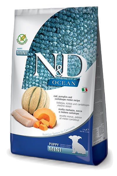 Farmina dog ocean cod pumpkin & cantaloupe melon - puppy mini, 7 kg