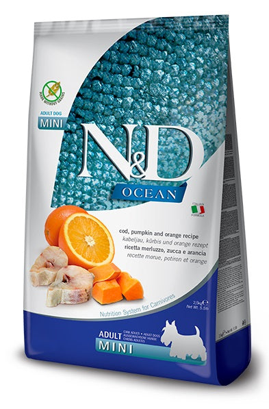 Farmina dog ocean cod pumpkin & orange - adult mini, 7 kg