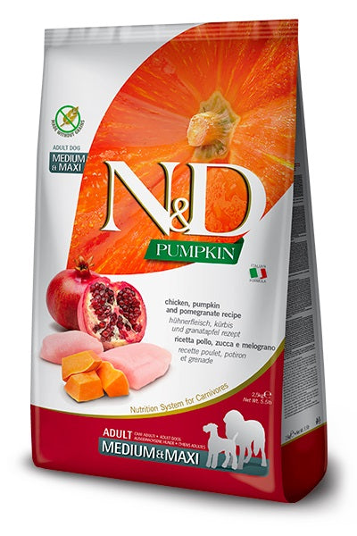 Farmina dog pumpkin chicken & pomegranate - adult medium & maxi, 12 kg