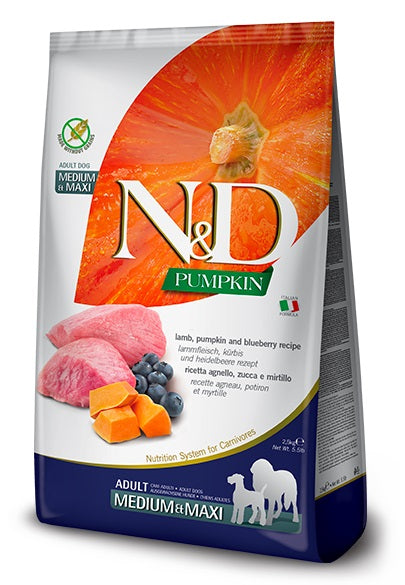 Farmina dog pumpkin lamb & blueberry - adult medium & maxi, 12 kg