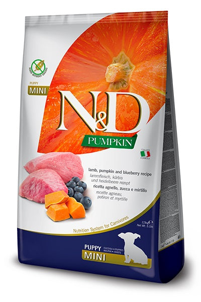 Farmina dog pumpkin lamb & blueberry - puppy mini, 7 kg