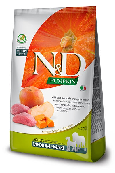 Farmina dog pumpkin wild boar & apple - adult medium & maxi, 12 kg