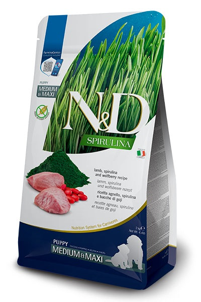 Farmina dog spirulina lamb - puppy medium & maxi, 7 kg