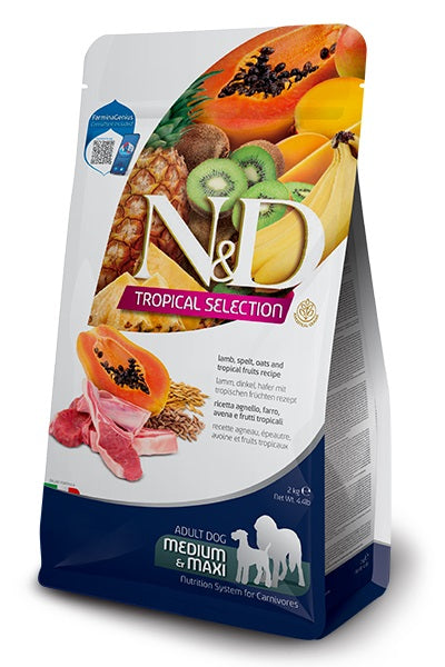 Farmina dog tropical selection lamb - adult medium & maxi, 10 kg