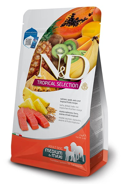 Farmina dog tropical selection salmon - adult medium & maxi, 10 kg