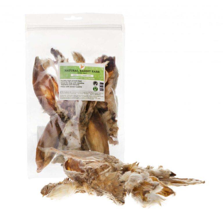 JR Kaninører med pels 100g