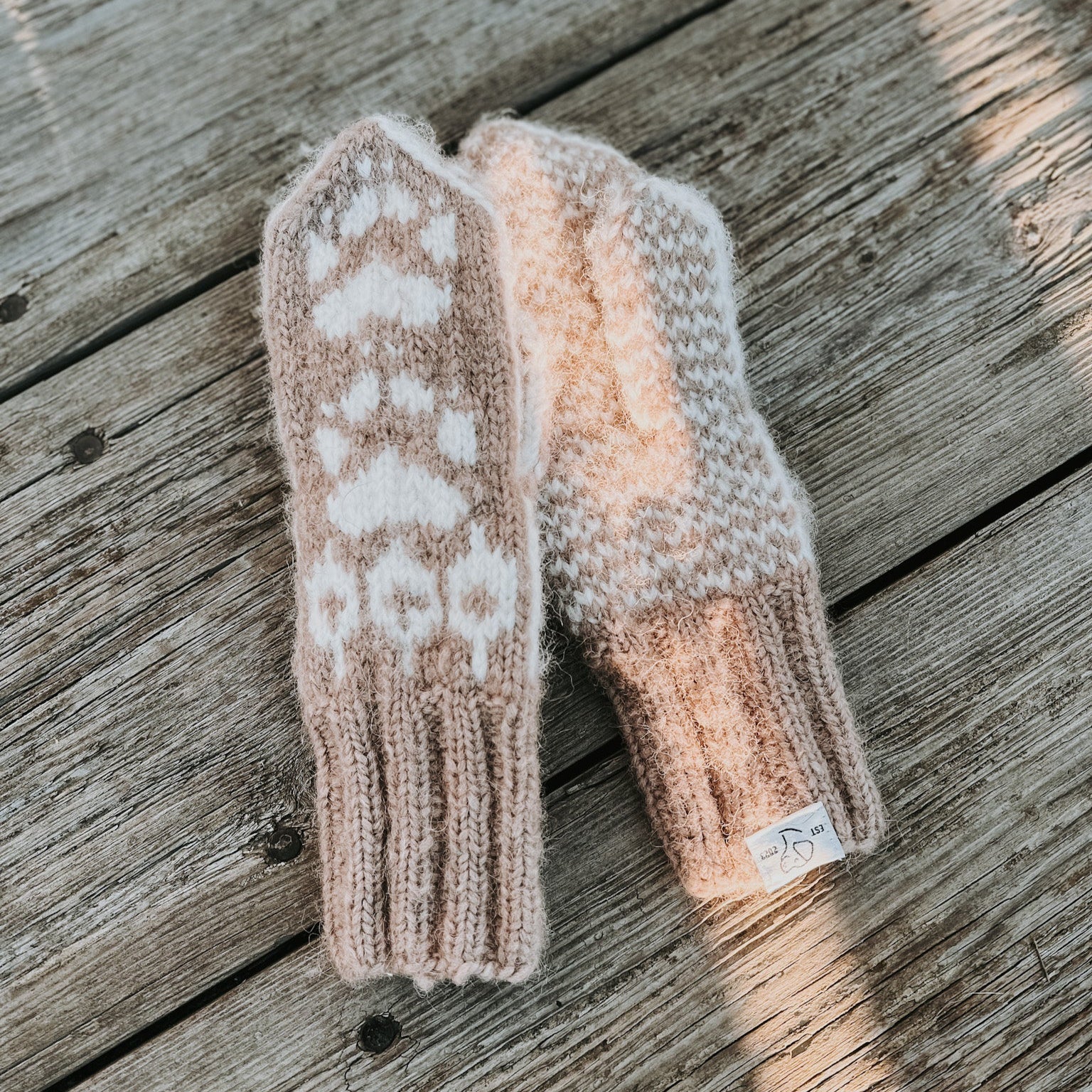 Villmarksvotter ull beige