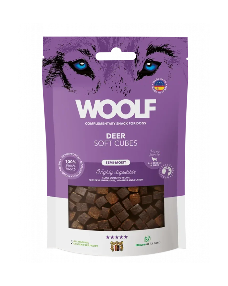 Woolf - soft cubes hjort 100g