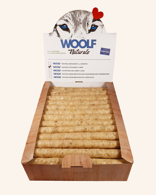 Woolf - tyggepinne av okse og innmat 22cm