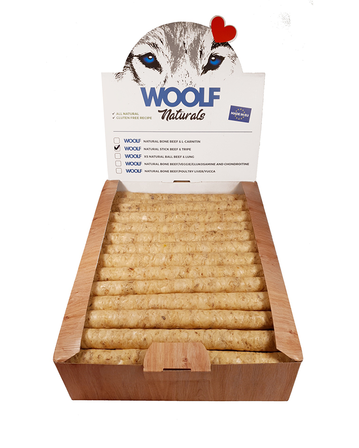 Woolf - tyggepinne av okse og innmat 22cm