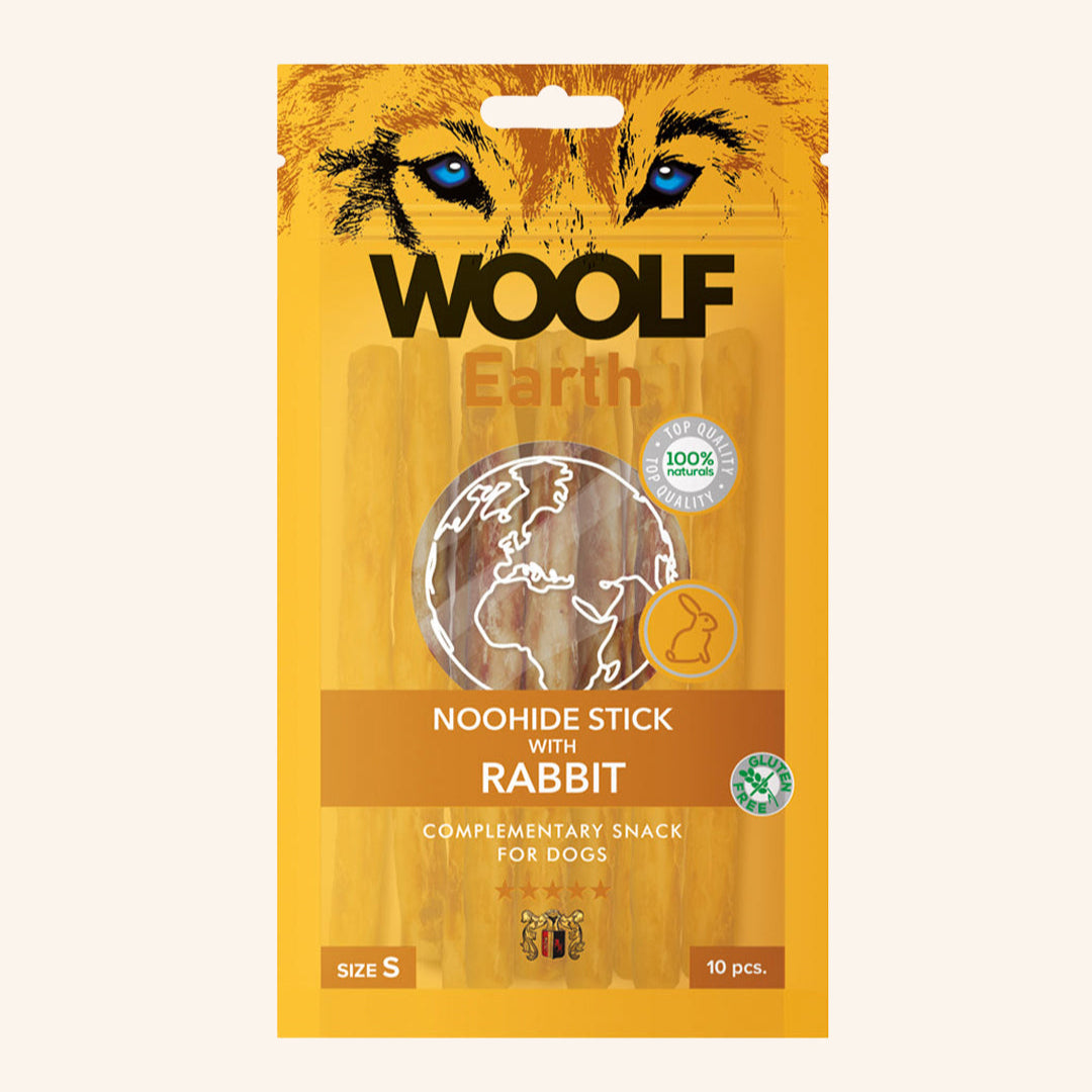 Woolf - noohide sticks kanin 13cm (10 stk)